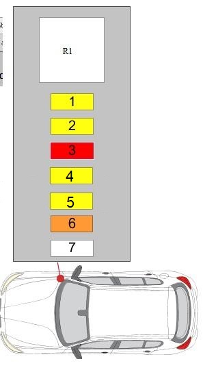 Poistková skrinka a relé v motorovom priestore (typ 2)